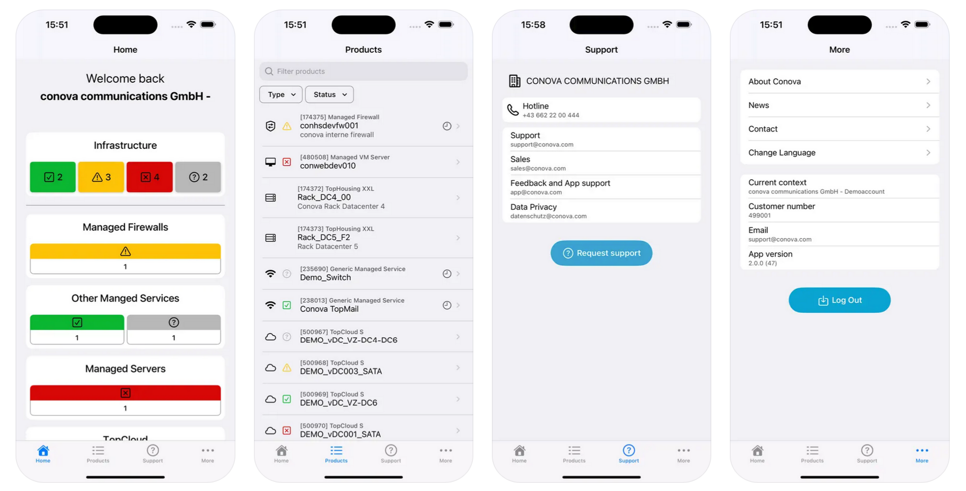 conova App Screens conova App Screens